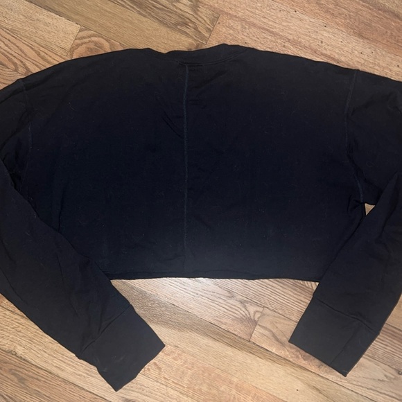 ALL ACCESS Encore Cropped Raw Edge Sweatshirt In Black Size M - Picture 8 of 8